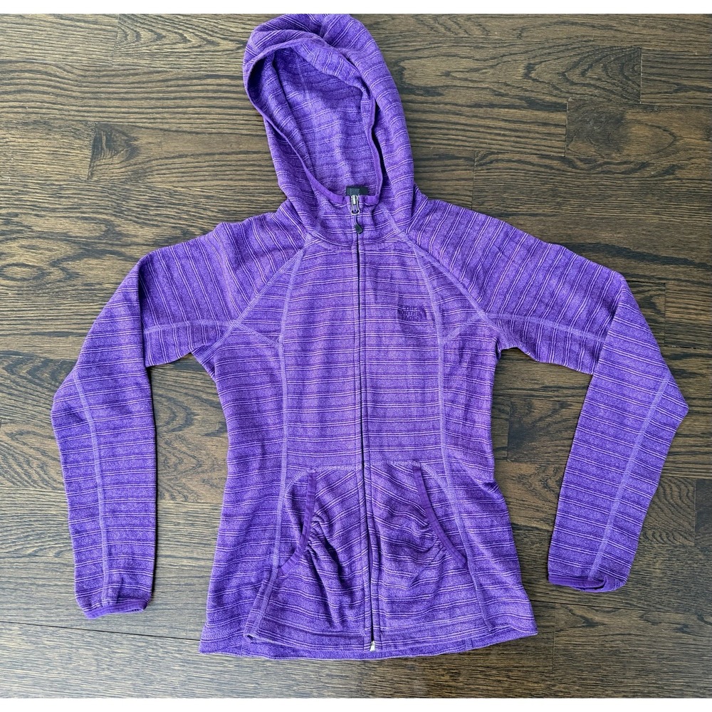 North Face Jacket Womens XS Full Zip Long Sleeve Lightweight Purple Hooded Fall